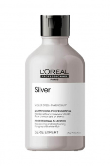 L'Oreal Expert Silver Шампунь / Для нейтрализации желтизны осветленных и седых волос, 300 мл.