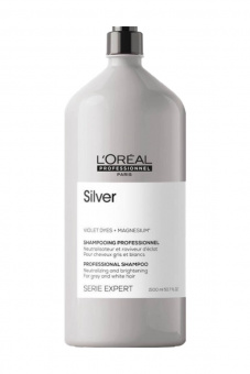 L'Oreal Expert Silver Шампунь / Для нейтрализации желтизны осветленных и седых волос, 1500 мл.